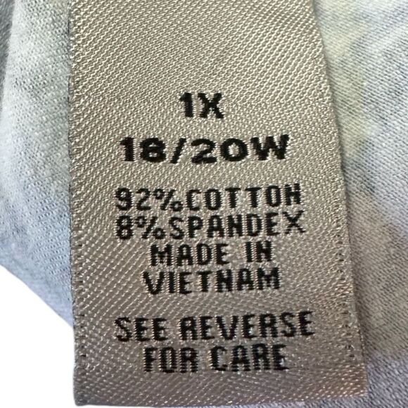 Catherines Women's Plus Size Knit Legging, Navy Watercolor Floral, Size 1X 18/20 - Picture 8 of 8